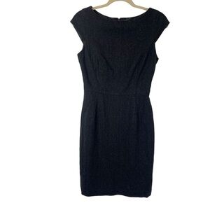 Anthropologie PIM + LARKIN Grey Wool Dress Small Fit and Flare Cap Sleeve MIDI